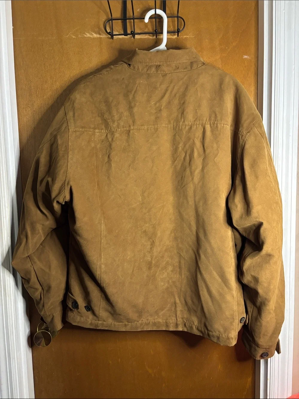 London Fog Men's Suede Zip Front Jacket in Tan Brown